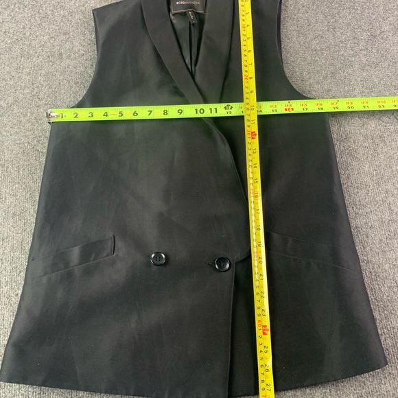 BCBG Maxazria Women Sleeveless Cotton/Silk Blend Double Breasted Vest Sz S Black - Picture 8 of 10